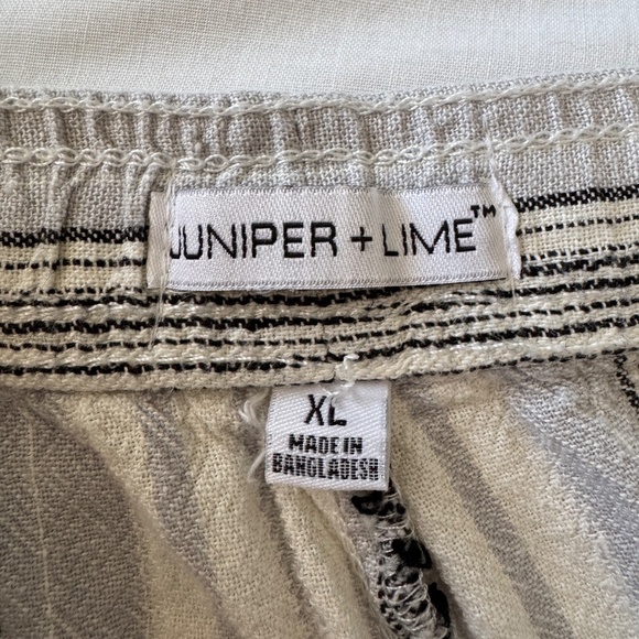 Juniper + Lime Women's XL Linen‎ Blend Pull-On Shorts Festival Nautical Beach - Picture 5 of 13
